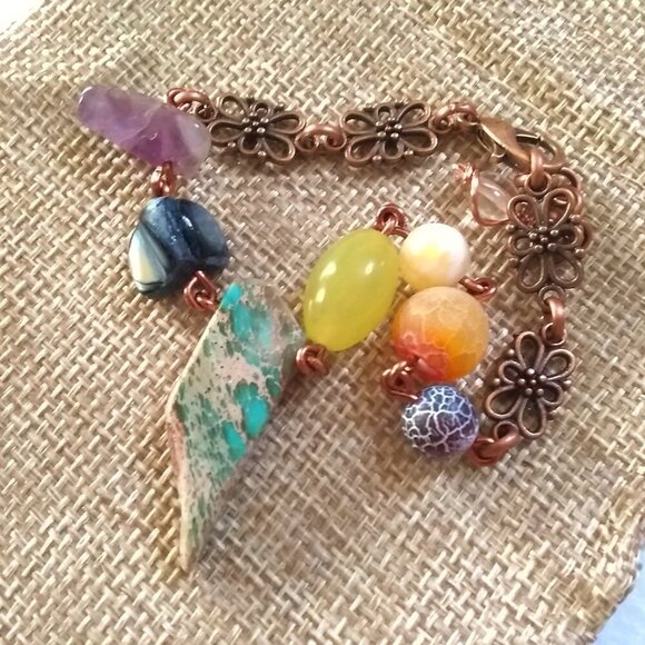 Spunky Vibrant Energizing! Semi-Precious Beads Chakra Bracelet! Reiki Energy Chi - Picture 6 of 12